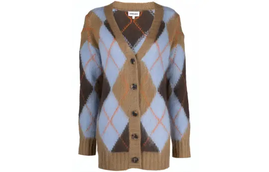 KENZO Knitwear Women's Blue V Neck Moderate Cardigan