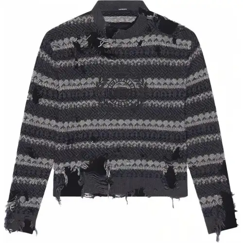 Balenciaga Wool Farisle Patch Sweater 'Grey/Multicolor'
