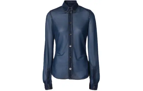 Burberry Shirts Women's Blue Pointed Collar Moderate Other