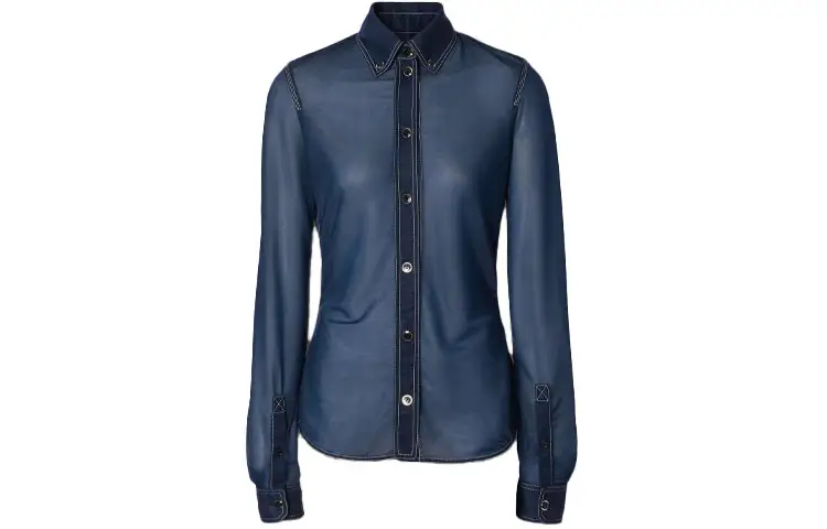 Burberry Shirts Women's Blue Pointed Collar Moderate Other