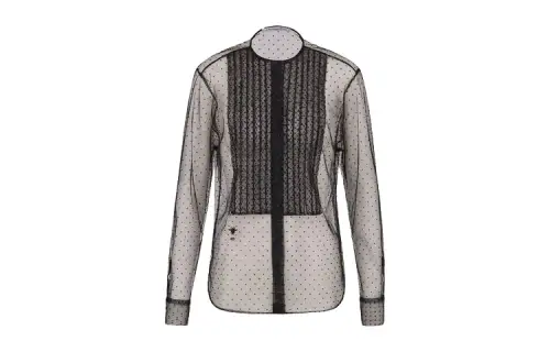 DIOR Quarterly New Products Shirts Women's Black Crew Neck Thin Shirt