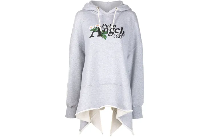 PALM ANGELS Sweatshirts Women's Gray Hooded Moderate Regular