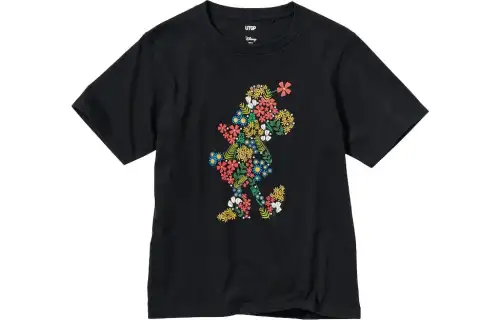 UNIQLO X Disney UNIQLO X , SS23 T Shirts Women's Black Crew Neck Moderate Straight Fit