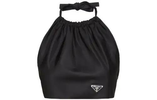 PRADA Camisoles Women's Black Moderate Halter Neck