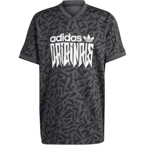 Adidas Originals abstract-print V-neck T-shirt