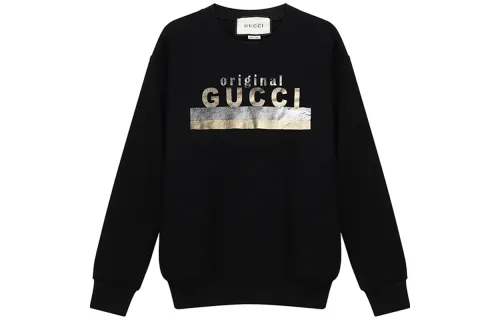 GUCCI Sweatshirts Women's Black Crew Neck Moderate Regular