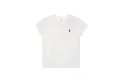 Polo Ralph Lauren T Shirt Women's White & Marine Blue Standard
