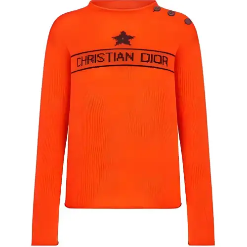 DIOR Sweaters Women's Orange Crew Neck Moderate Other