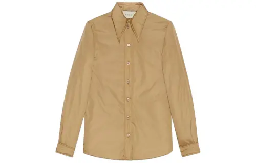 GUCCI X THE NORTH FACE Gucci X The North Face Shirts Women's Light Brown Pointed Collar Moderate Shirt
