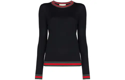 GUCCI Knitwear Women's Black Crew Neck Moderate Other