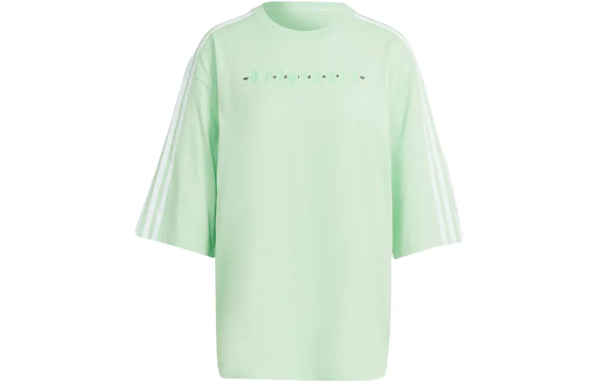 Adidas Originals T-Shirts Women's Honor Mint Green Crew Neck Moderate Straight Fit