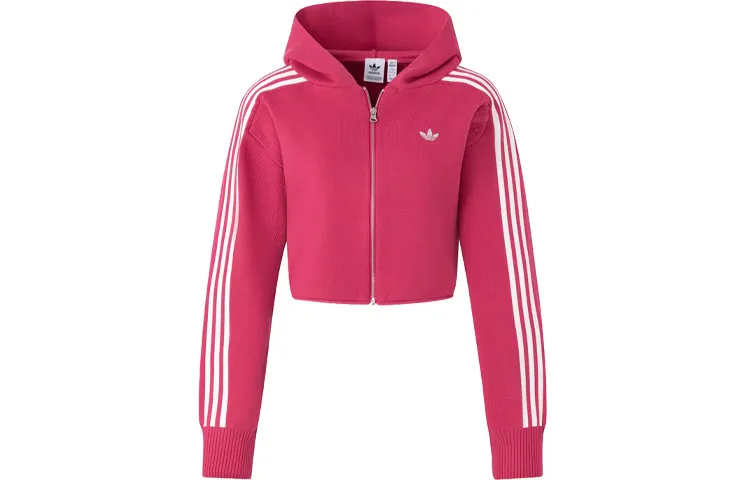 Adidas Originals Premium Zipper Hoodie Sweater Women's Magenta