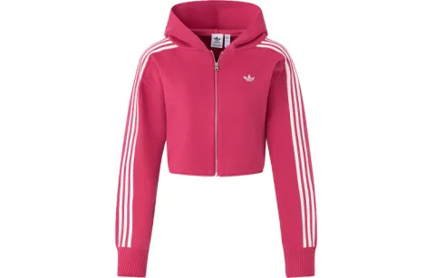Adidas Originals Premium Zipper Hoodie Sweater Women's Magenta
