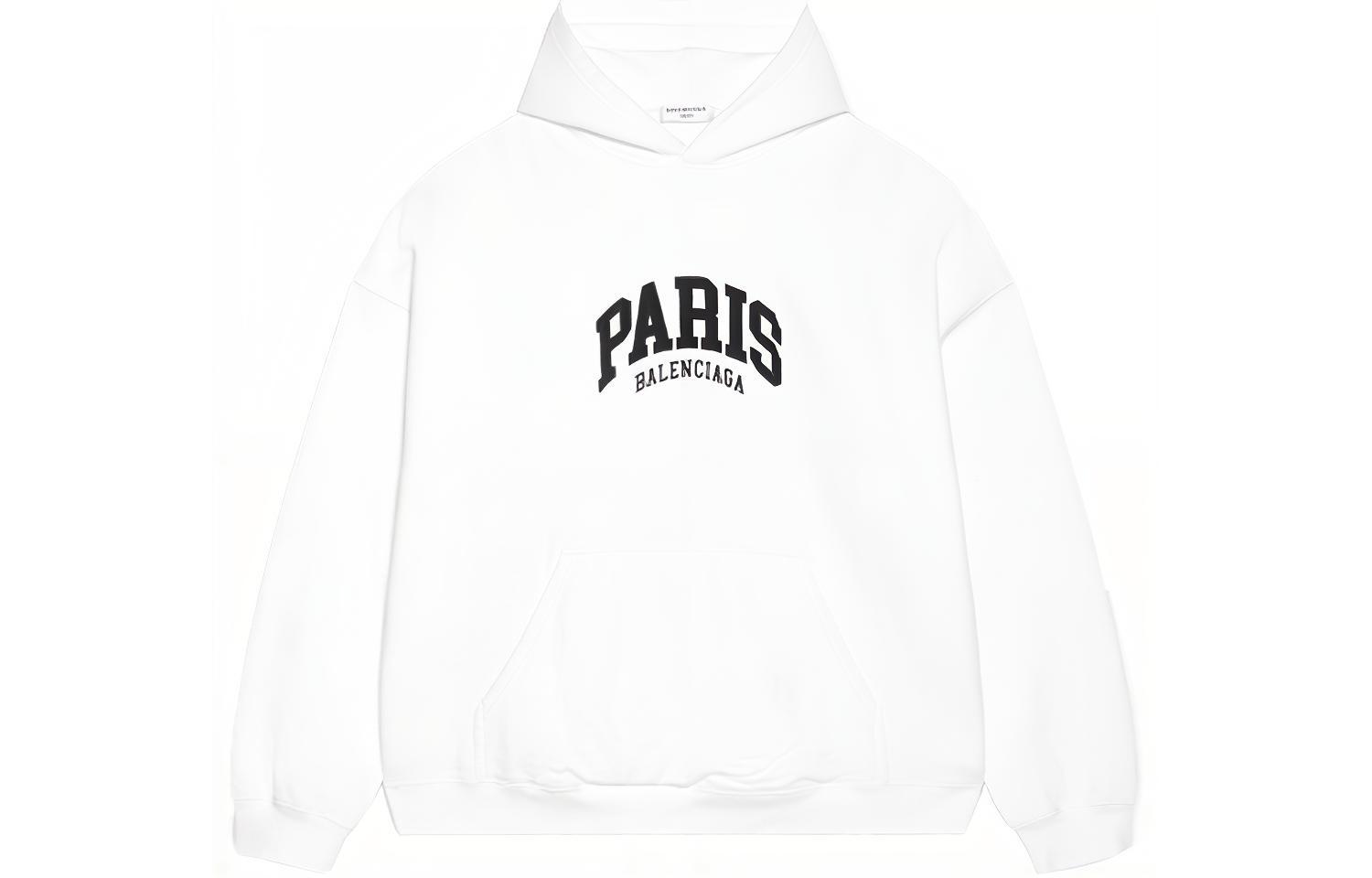 Balenciaga Cities Paris Hoodie Wide Fit 'White'