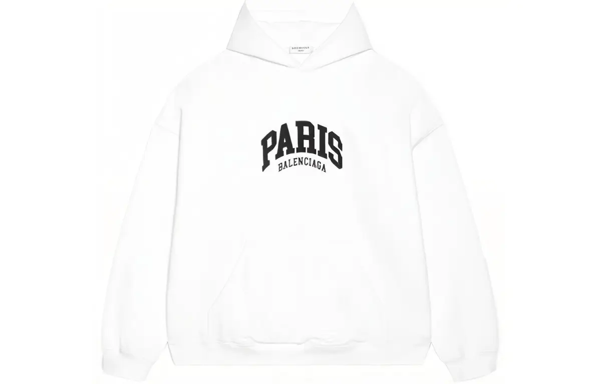 Balenciaga Cities Paris Hoodie Wide Fit 'White'