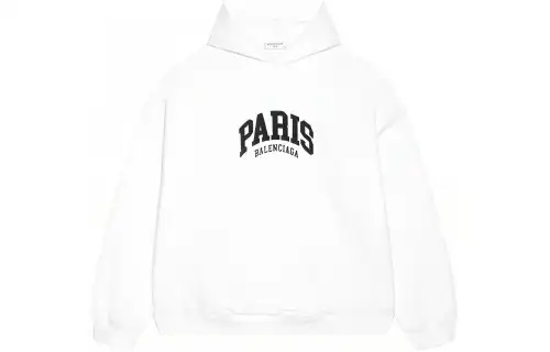 Balenciaga Cities Paris Hoodie Wide Fit 'White'