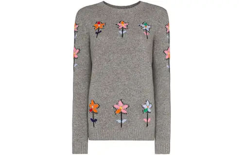 PRADA Cashmere Sweaters Women's Gray Crew Neck Moderate
