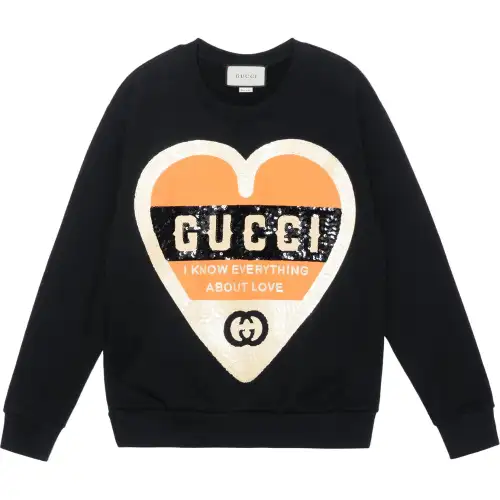 GUCCI Sweatshirts Women's Black Crew Neck Moderate Regular