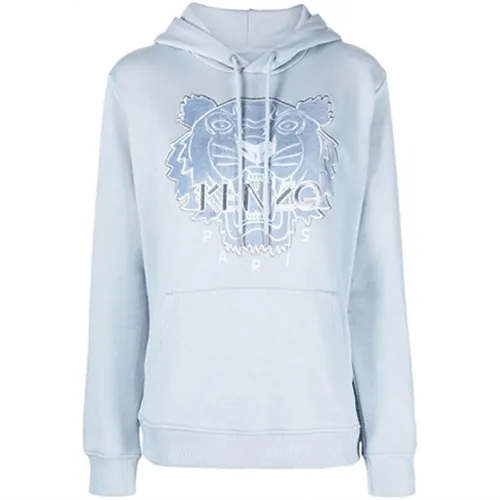 KENZO Sweatshirts Women's Light Blue Hooded Moderate Regular