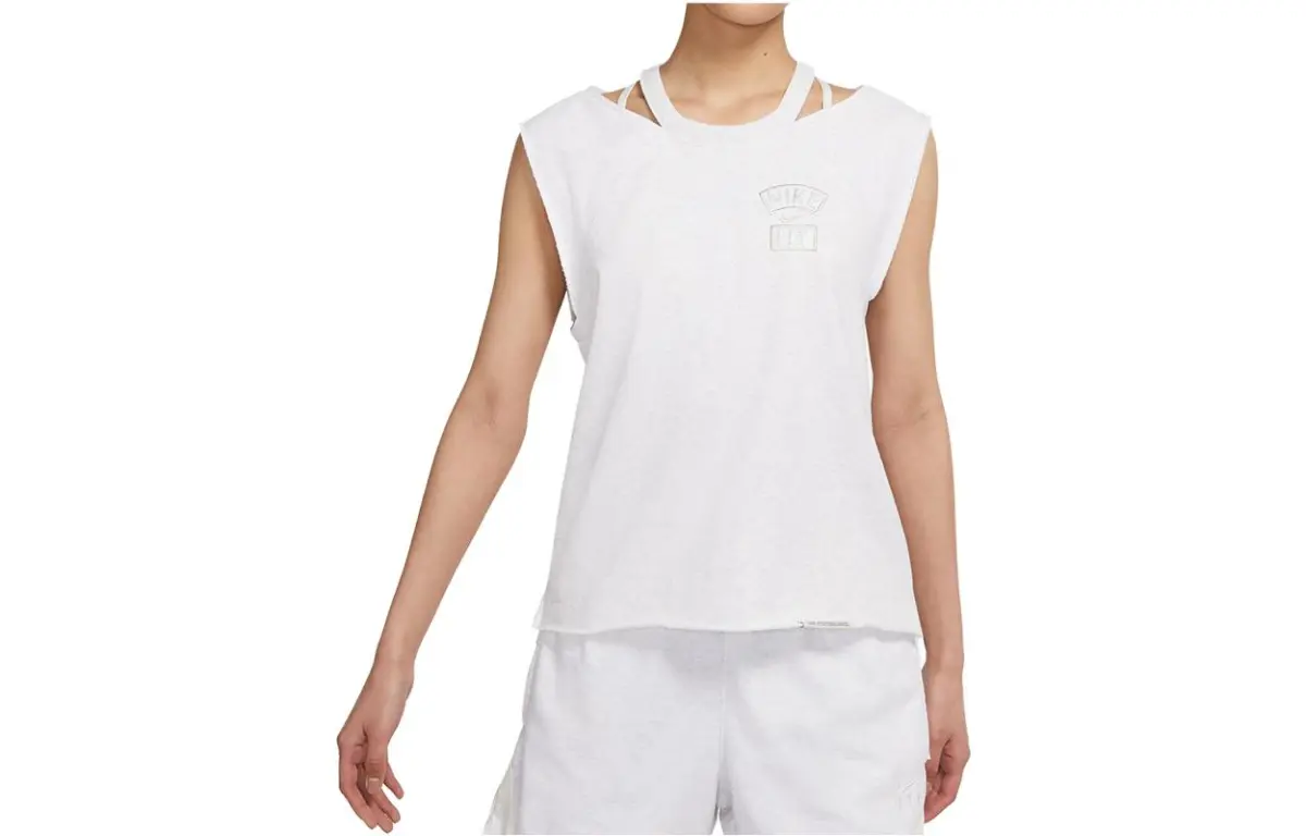 Nike Standard Issue Letter Print Training Sleeveless T-Shirt White