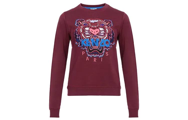 KENZO Sweatshirts Women's Burgundy Crew Neck Moderate Regular