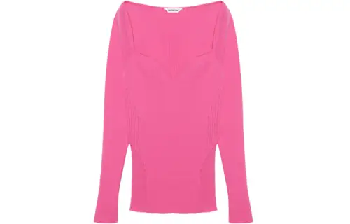 Balenciaga Sweetheart Neckline Knit Top