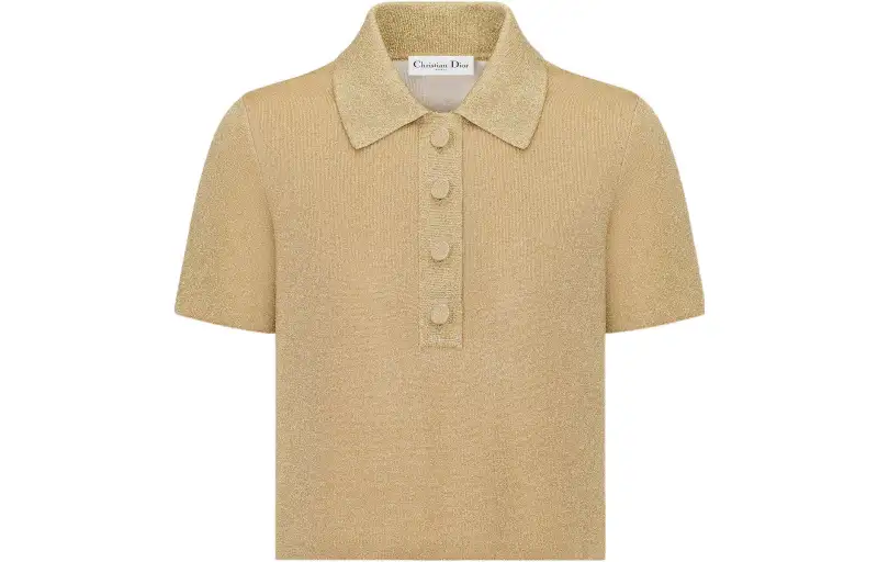 DIOR Quarterly New Products Polo Shirts Women's Umber Polo Collar Moderate Straight Fit