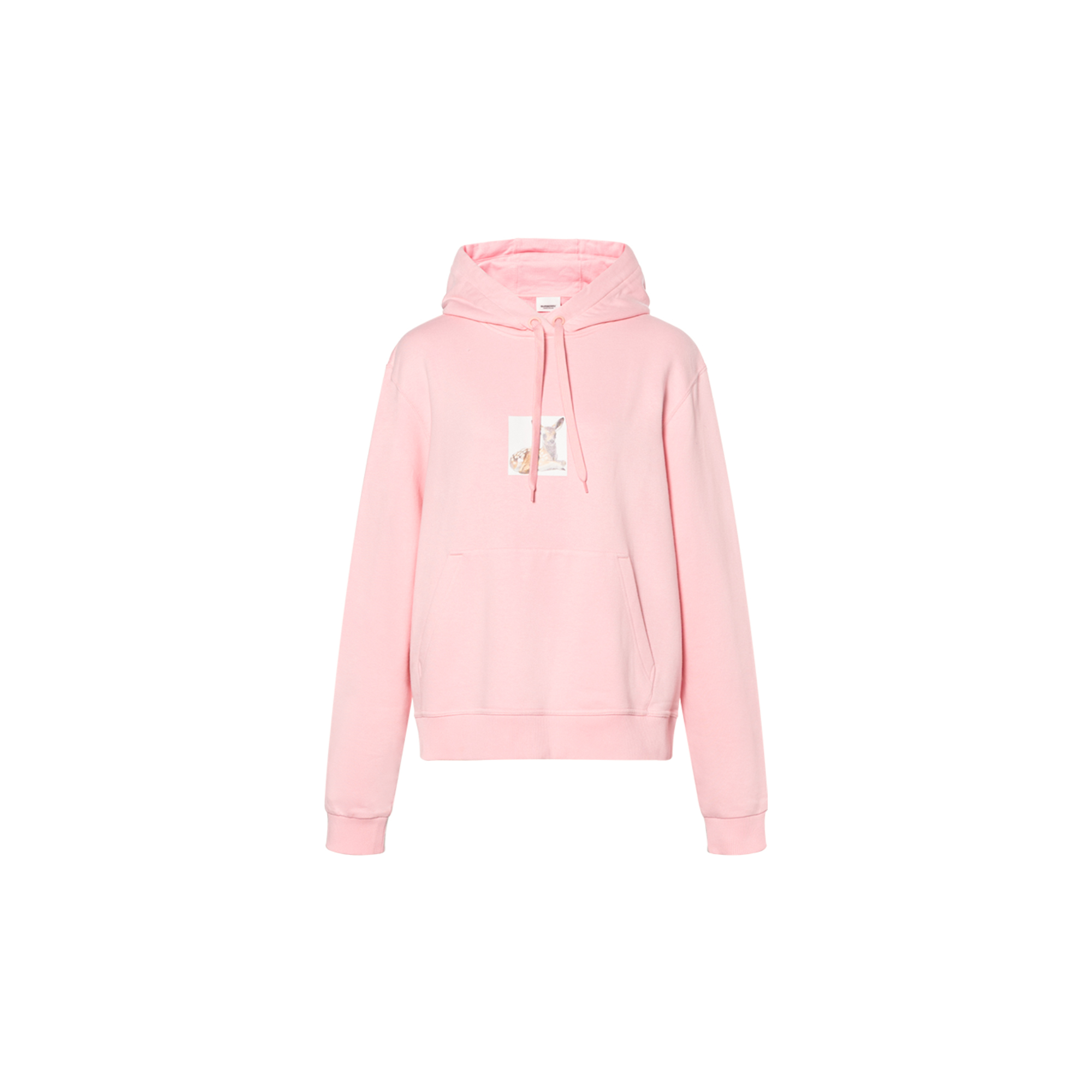 Женское худи Burberry Deer Print Cotton Hoodie (розовое) — фото 1