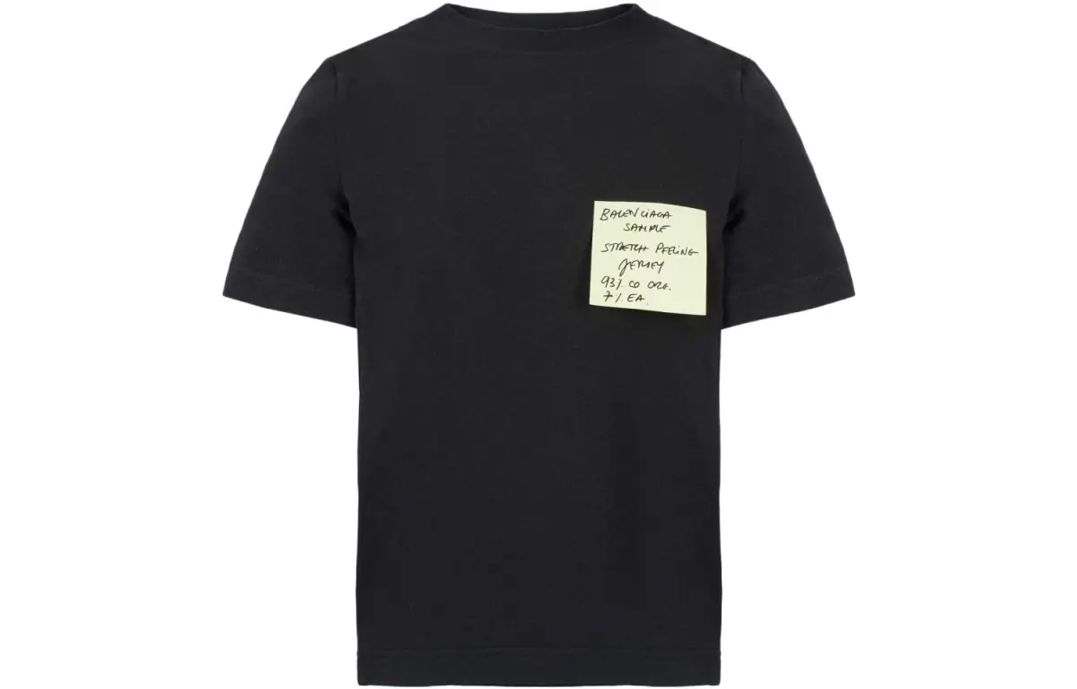 Balenciaga SS23 Label Crew Neck Straight Fit Casual Short Sleeved T Shirt Women's Black