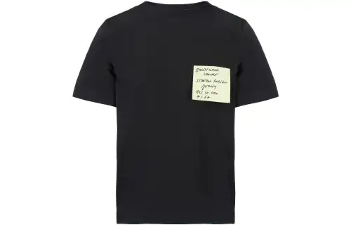 Balenciaga SS23 Label Crew Neck Straight Fit Casual Short Sleeved T Shirt Women's Black