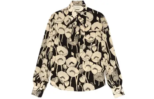 GUCCI Shirts Women's Beige Pointed Collar Moderate Other