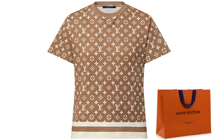 Женские футболка Louis Vuitton LOUIS VUITTON (коричневый) — фото 8