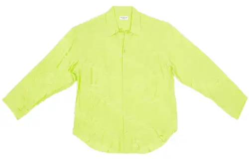 Balenciaga Shirts Women's Neon Yellow Lapel Moderate Other