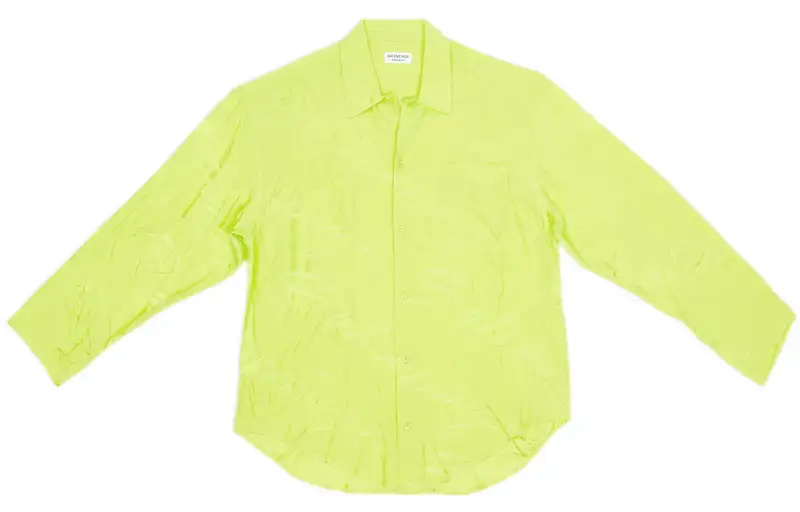 Balenciaga Shirts Women's Neon Yellow Lapel Moderate Other
