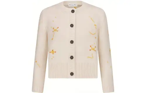 DIOR Lion-intarsia Knitted Cardigan