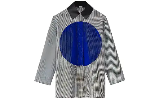 LOEWE Shirts Women's Gray Lapel Moderate Shirt
