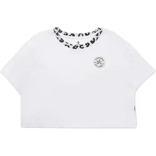 Converse T Shirts Women's White Crew Neck Moderate