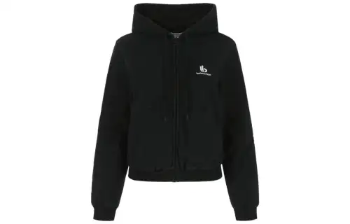 Balenciaga Sweatshirts Women's Black Hooded Moderate Regular