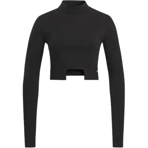 Reebok T Shirts Women's Black Stand Collar Moderate