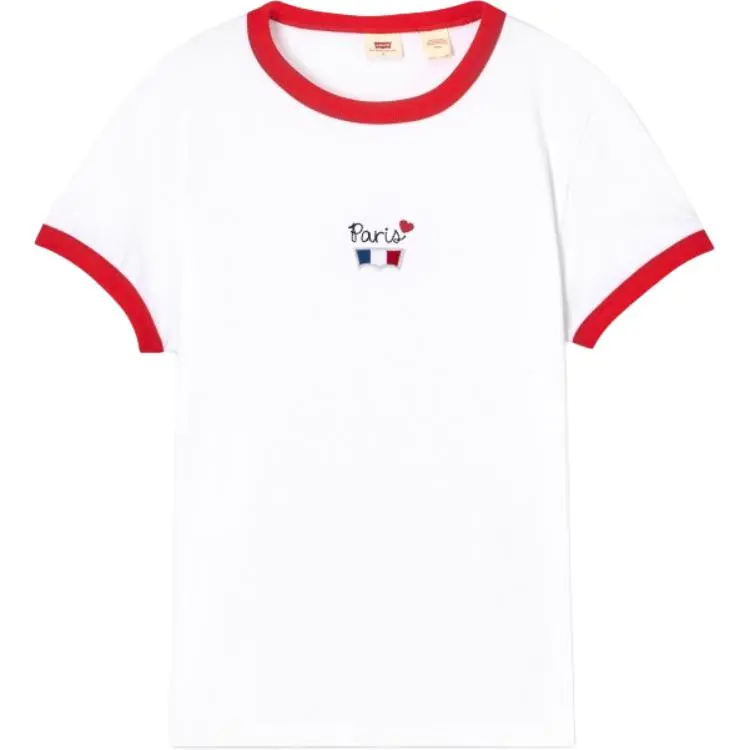 Levi's SS24 Paris Limited Capsule Collection T-Shirts Women's White Crew Neck Moderate