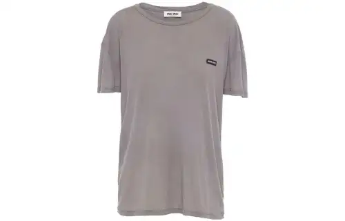 MIU MIU Logo patch Short sleeve T shirt