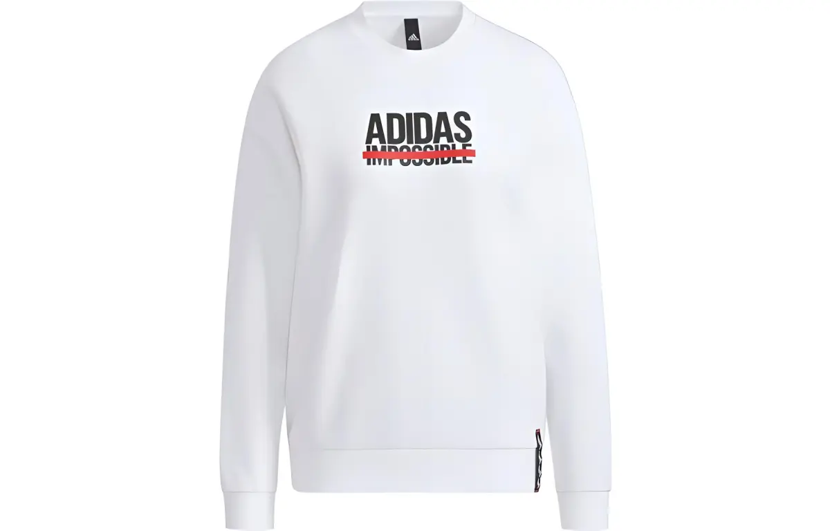Adidas Sweatshirts Women's White Crew Neck Moderate Regular