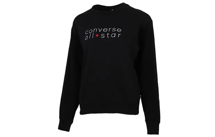 Converse Sweatshirts Women's Black Crew Neck Moderate Regular