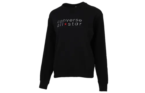 Converse Sweatshirts Women's Black Crew Neck Moderate Regular