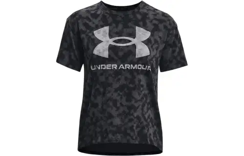 Under Armour T Shirts Women's Black Crew Neck Moderate Straight Fit