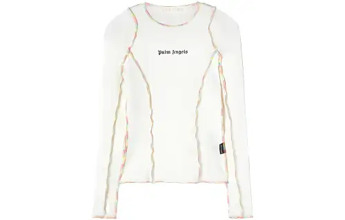 PALM ANGELS T Shirts Women's White Crew Neck Moderate Straight Fit
