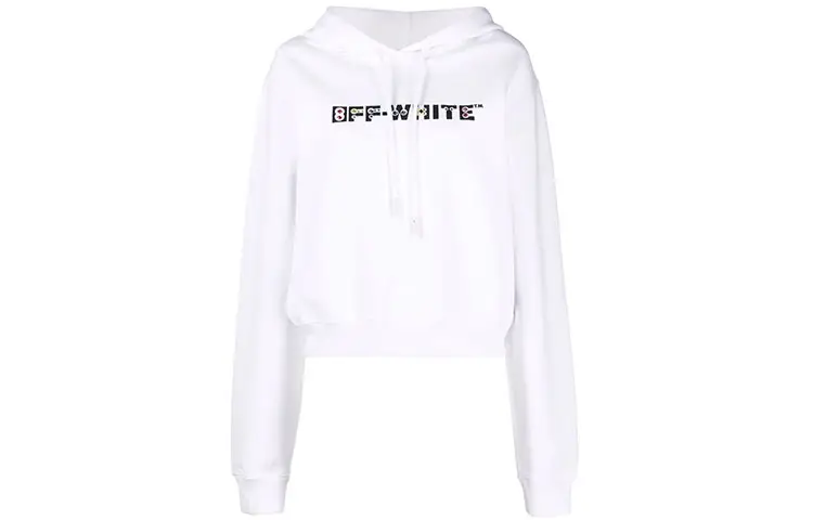 OFF-WHITE rhinestone-embellished logo hoodie