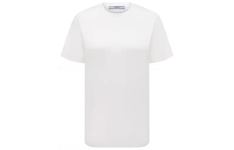 PRADA T Shirts Women's White Crew Neck Thin Straight Fit