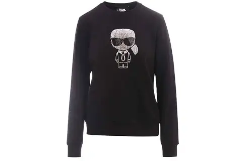 Karl Lagerfeld K/Ikonik Embellished Crewneck Sweatshirt