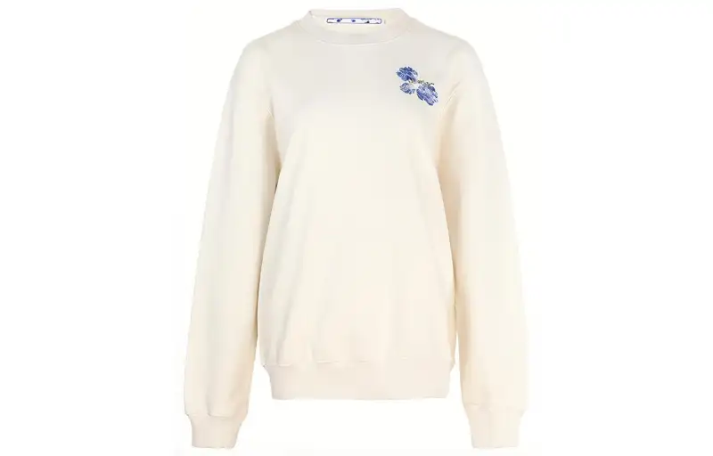 OFF WHITE Dinosaur Series Sweatshirts Women's Ecru Crew Neck Moderate Regular